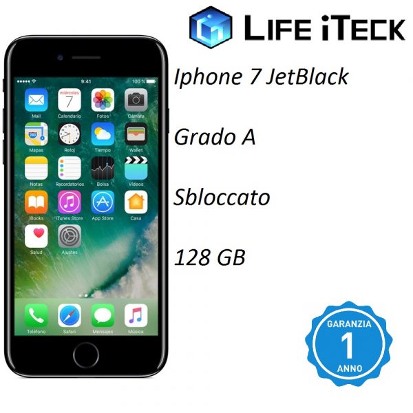 Iphone7 jetBlack 128GB GradoA