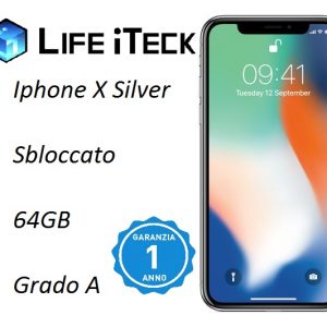 Iphone X-256 GB Silver Grado A
